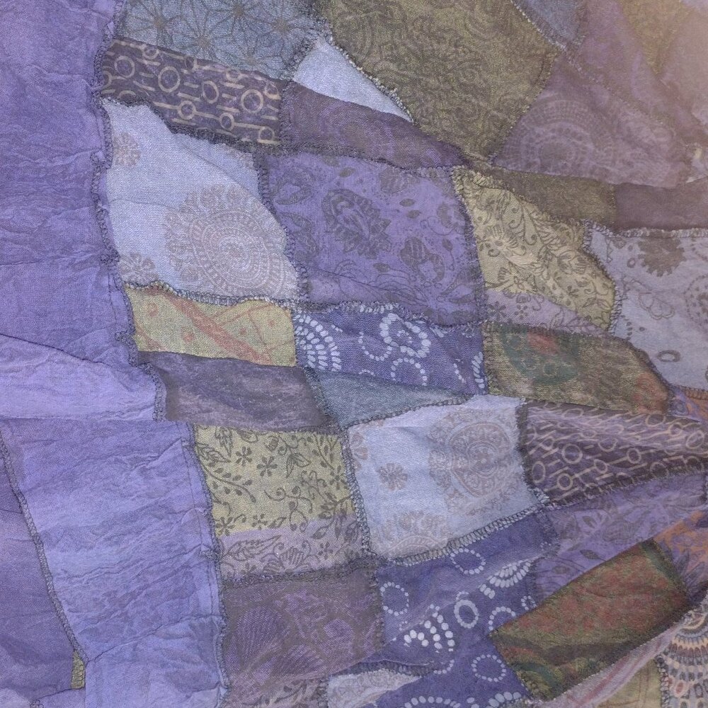 Washed boho hippy patchwork bohemian flared cotto… - image 8